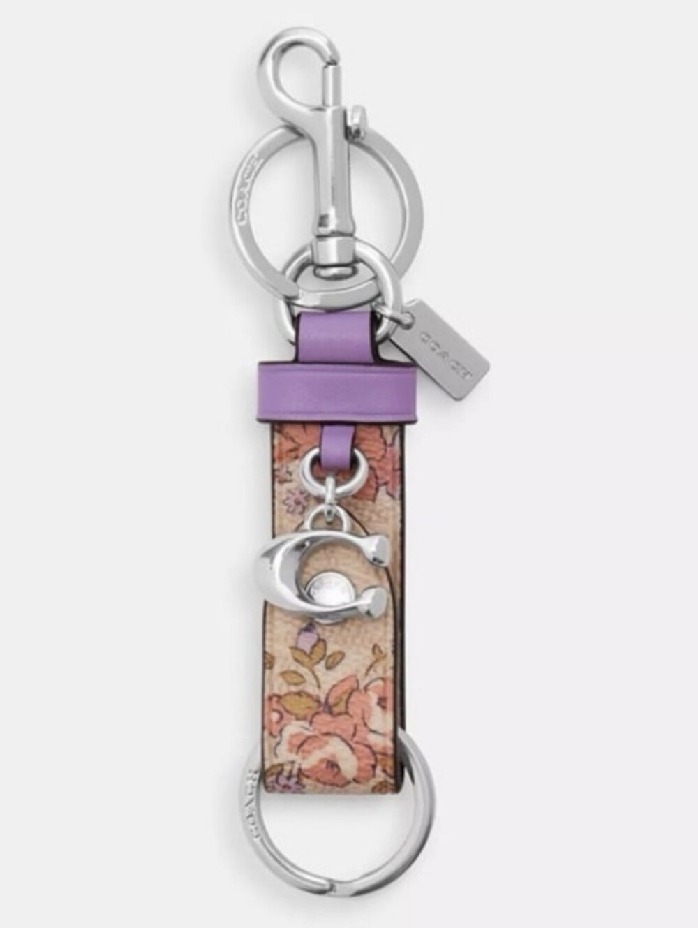 NWT-Coach Trigger Charm Floral Print Keychain Authentic- Accessories